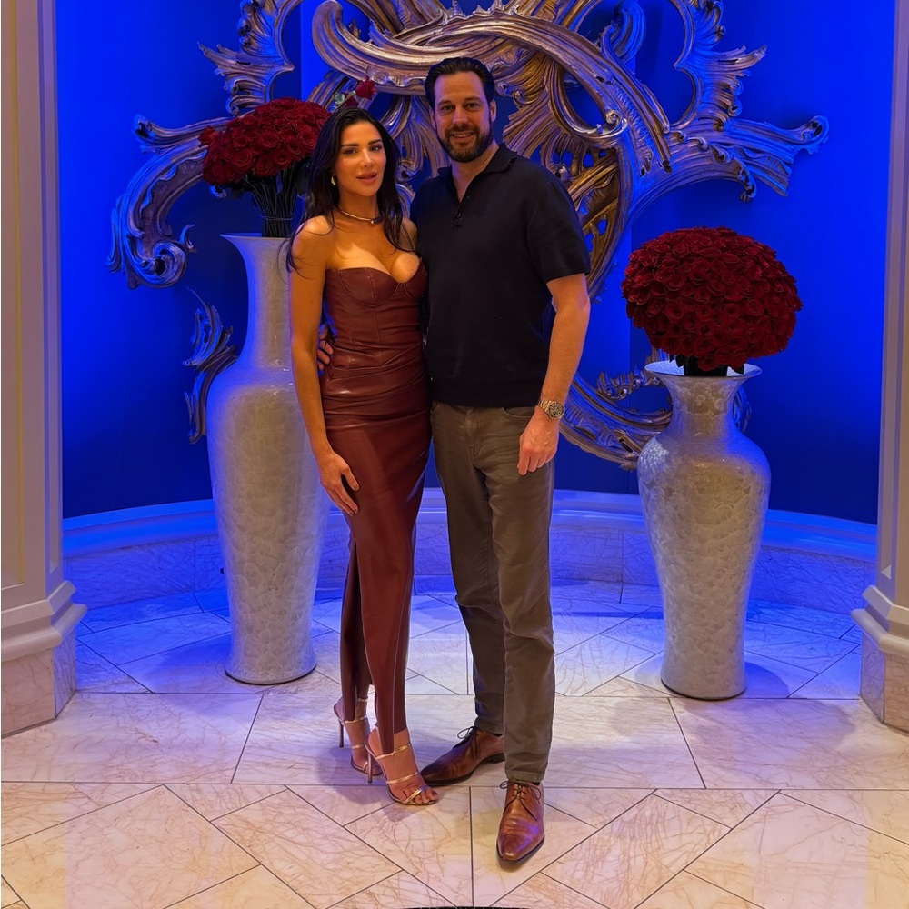 House of CB Juliana Corset Faux Leather Gown